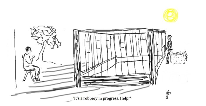 ROBBERY IN PROGRESS Cartoon DRAFT Panel 3